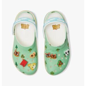Crocs Womens Animal Crossing Platform Clogs US 9 EU 39.5 Green Blue NWT